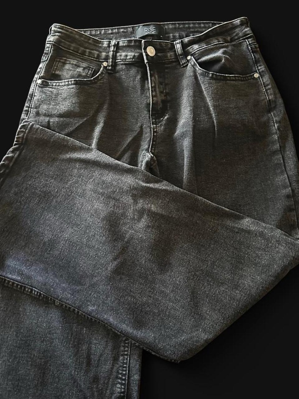 grey wide leg jeans